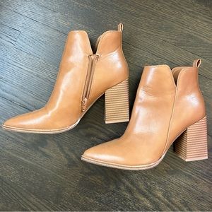 Nine West tan booties - worn 1x